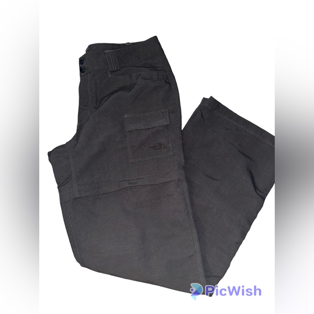North Face women’s Convertible Pants Shorts Zip Off Hiking Walk Size 12 Gray - Picture 8 of 10